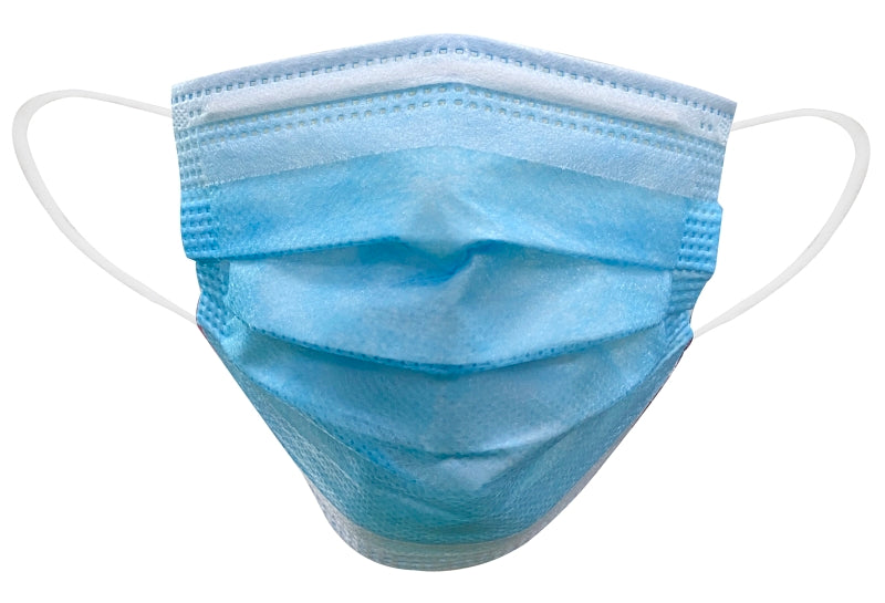 Exclusively Orgill WGBZ04-20 Face Mask, 5-1/2 x 3-1/2 in, 3-Layer, Blue, Elastic Ear Loop Fastening, Disposable