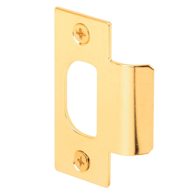 Defender Security E 2467 T-Strike Plate, 2-3/4 in L, 1-1/8 in W, Steel, Brass