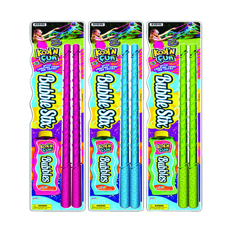Ja-Ru Kool'N Fun Bubble Set with Wand Assorted 3 pc, Pack of 6