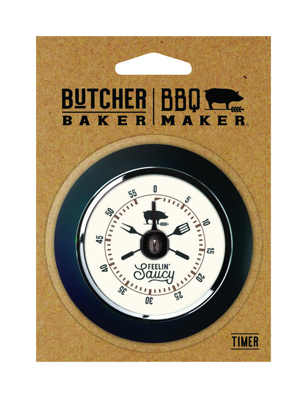 Open Road Brands Butcher Baker BBQ Maker Feelin' Saucy Timer Metal/Plastic 1 pk, Pack of 4