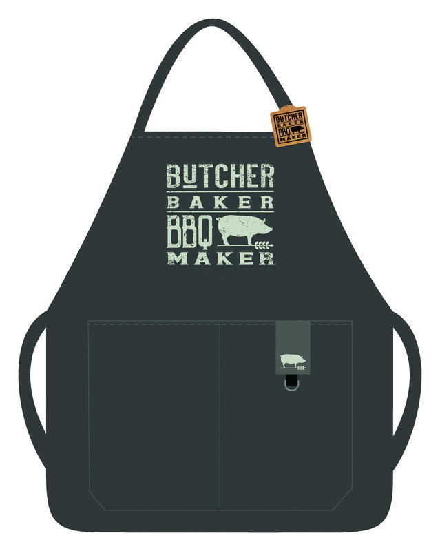 Open Road Brands Butcher Baker BBQ Maker 2 pocket Navy Canvas Apron, Pack of 4