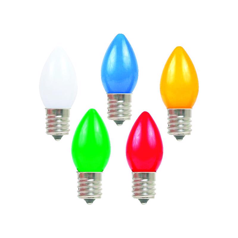 Holiday Bright Lights Incandescent C7 Multicolored 25 ct Replacement Christmas Light Bulbs 0.08 ft.