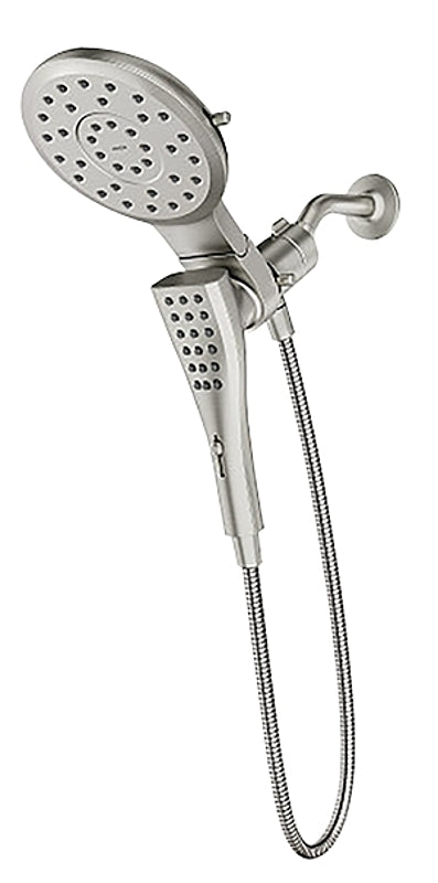 Moen Verso 220C2SRN Series Spray Head with Handshower, Brushed Nickel, Round, 1/2 in Connection, IPS, 2.5 gpm, Plastic