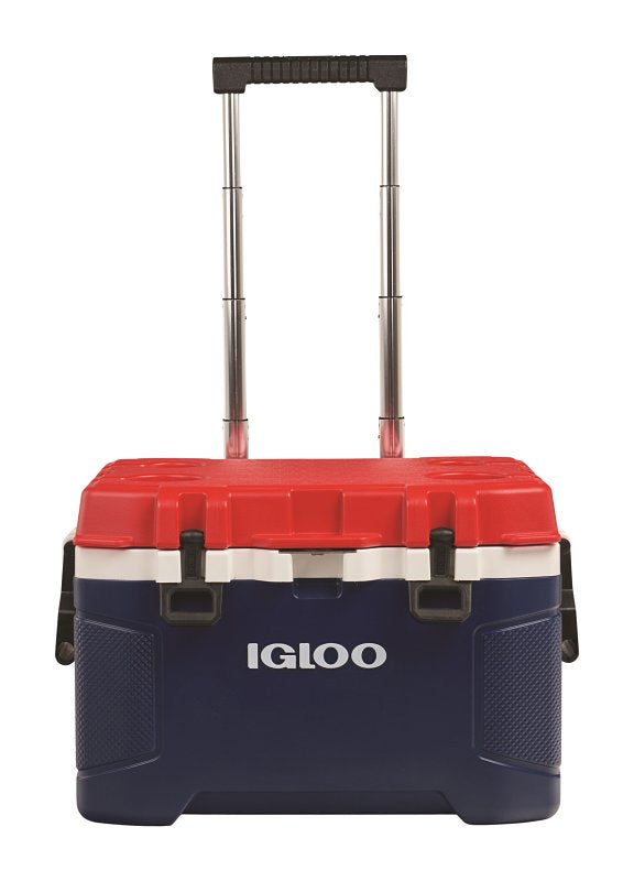 Igloo Trailmate Series 00035110 Roller Cooler, 52 qt Cooler, Plastic, Americana