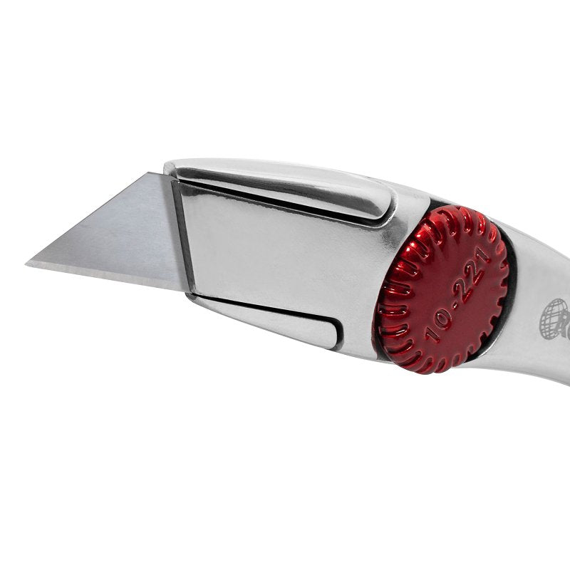 Roberts 10-221 Utility Knife, 2-1/4 in L Blade, Stainless Steel Blade, Contoured Handle
