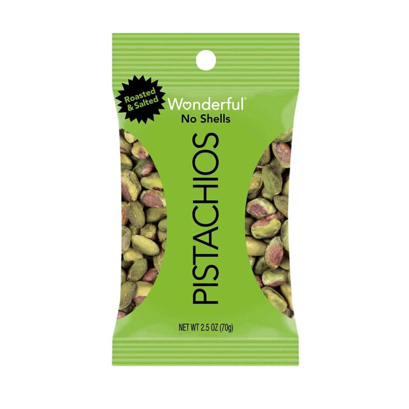 Wonderful PISTACHIOS 91013 Roasted Pistachios, Roasted, Salted, 2.5 oz, Pack of 8
