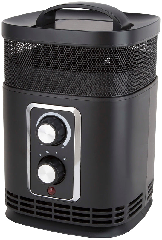 PowerZone PTC-156 Ceramic PTC Heater, 12.5 A, 120 V, 750 to 1500 W, 1500 W Heating, 2-Heating Stage, Black
