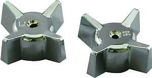 Danco 88090 Faucet Handle, Cross, Specifications: 2.7 in OD, 1-1/2 in Dia Base, Zinc, Chrome Plated