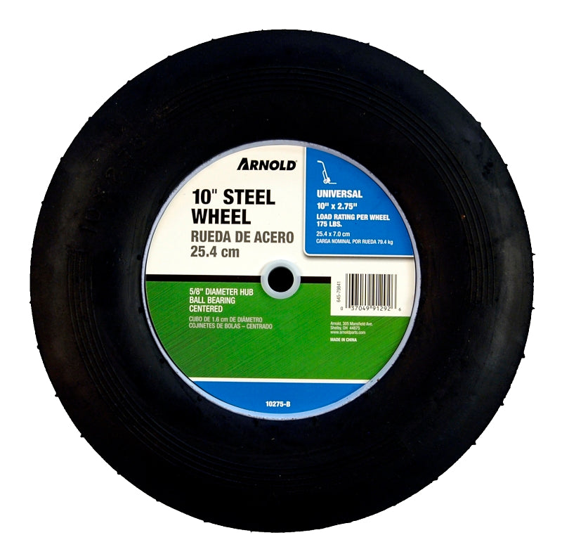 Arnold 10275-B Semi-Pneumatic Tread Wheel, Steel, For: Lawn Mowers