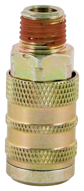 Bostitch IC-14M Hose Coupler, 1/4 x 1/4 in, MNPT, Steel, Plated