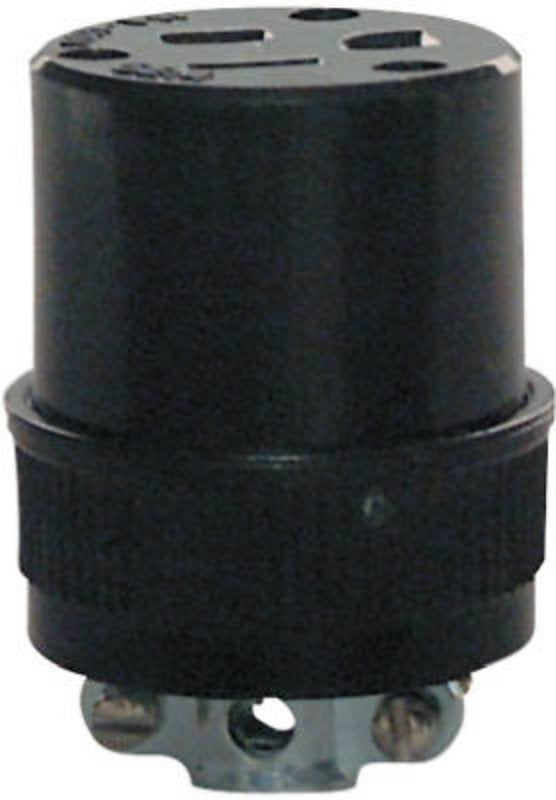 Legrand 114GMCCC16 Electrical Connector, 15 A, 125 V, Male, NEMA: NEMA 5-15R, Black