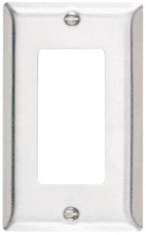 Legrand SS26CC25 Wallplate, Decorative, 4-1/2 in L, 2-3/4 in W, 1-Gang, Stainless Steel, Silver, Brushed