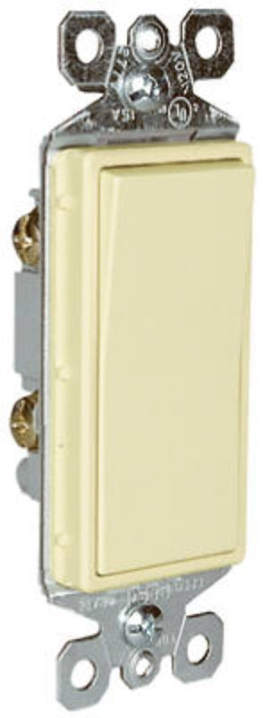 Legrand radiant Series TM870ICC10 Paddle Switch, 15 A, 120/277 VAC, Push Wire, Side Wire Terminal, Ivory, 1-Pole