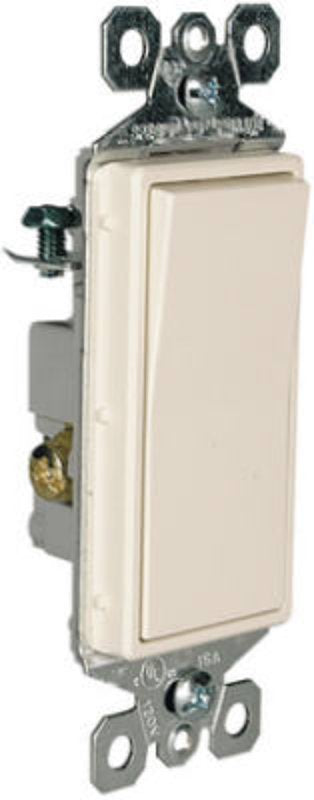 Legrand radiant Series TM873LACC10 Paddle Switch, 15 A, 120/277 VAC, Push Wire, Side Wire Terminal, Light Almond, 3-Pole