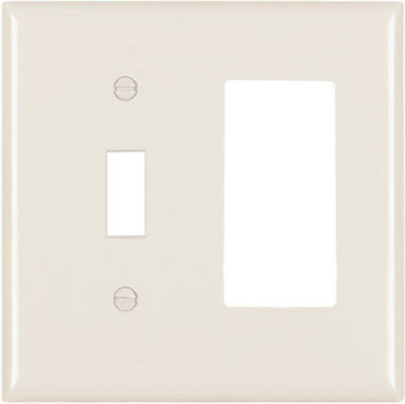 Pass & Seymour TradeMaster TP Series TP126LACC12 Combination Wallplate, 4-11/16 in L, 4-3/4 in W, Standard, 2-Gang