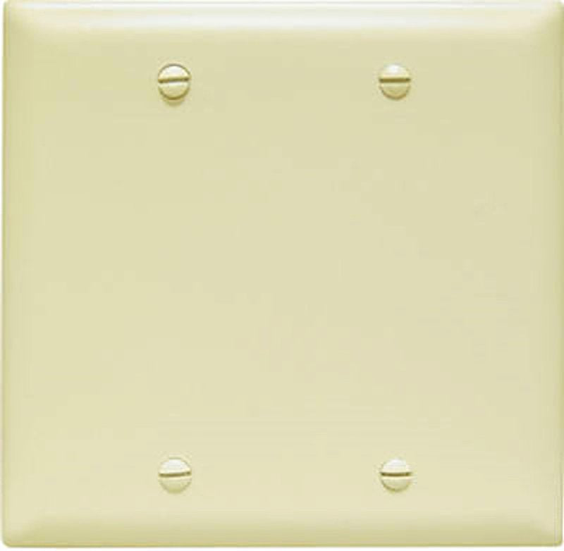 Legrand TP23ICC12 Blank Wallplate, 0.07 in Thick, 2 -Gang, Nylon, Ivory, Box Mounting