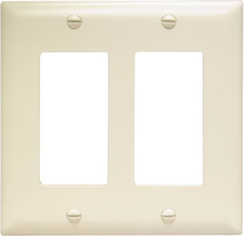 Pass & Seymour TradeMaster TP Series TP262LACC30 Wallplate, 4-11/16 in L, 4-3/4 in W, 2-Gang, Nylon, Light Almond