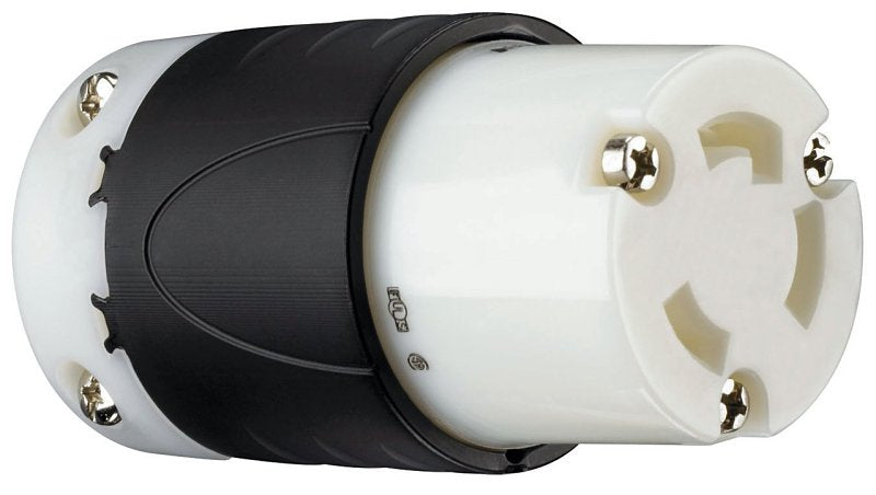Legrand Turnlok L630CCCV3 Locking Connector, 2 -Pole, 30 A, 250 V, IP20, NEMA: NEMA L6-30R, Black/White