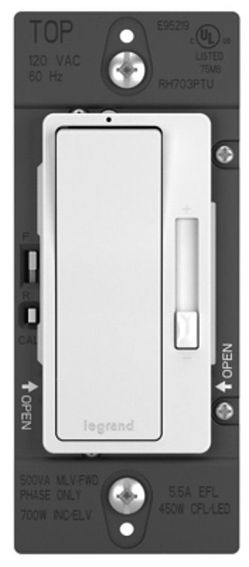 Legrand radiant RH703PTUTCCCV4 Dimmer, 120 VAC, CFL, EFL, ELV, Halogen, Incandescent, LED, MLB Lamp, 3-Way