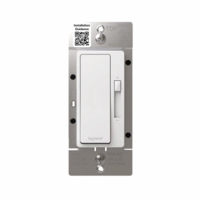 Legrand radiant Series RHL153PW Advanced Dimmer, 1.25 A, 120 V, 150 W, CFL, Incandescent, LED Lamp, 3-Way, White