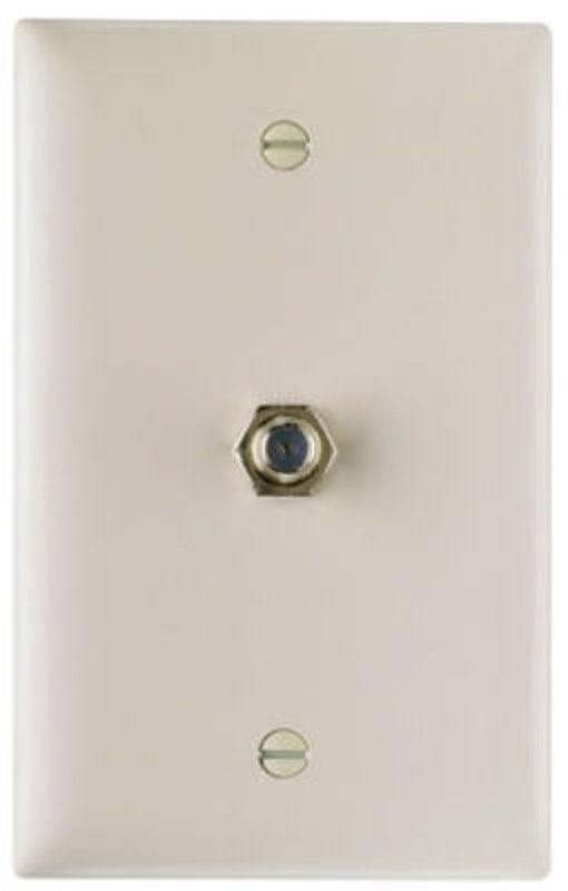 Pass & Seymour TradeMaster TP Series TPCATVLACC12 Wallplate, 4.7 in L, 2.94 in W, 1-Gang, 1-Port, Steel, Light Almond