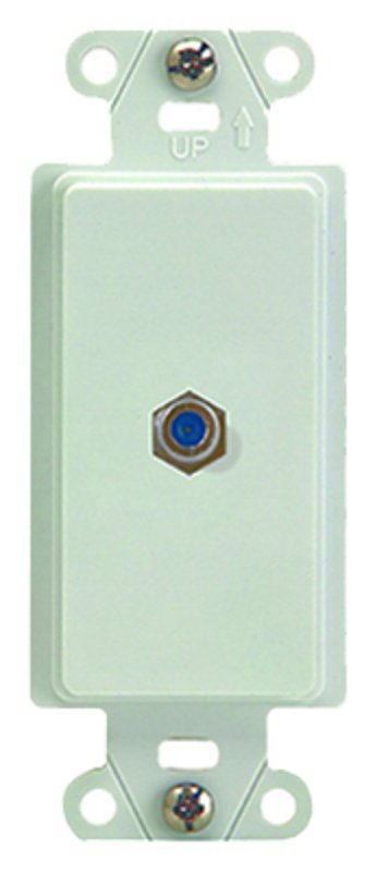 On-Q WP3214WHV1 Coaxial Wall Jack, 4 in L, 1.03 in W, 1-Port, Plastic, White