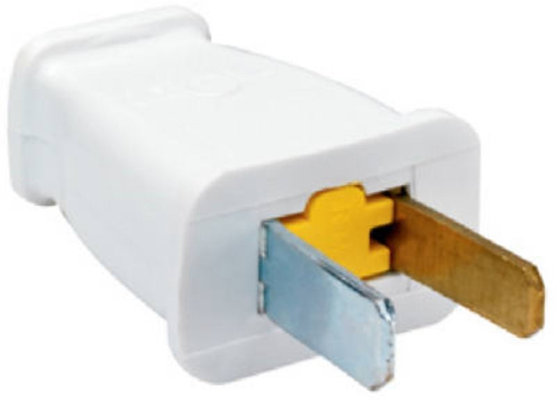 Legrand SA540WCC10 Electrical Plug, Polarized, Straight Blade, 2-Pole, 15 A, 125 V, White