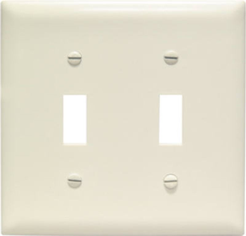 Legrand TradeMaster TP TP2LACC30 Wallplate, 4.69 in L, 4-3/4 in W, 2 -Gang, Plastic, Light Almond