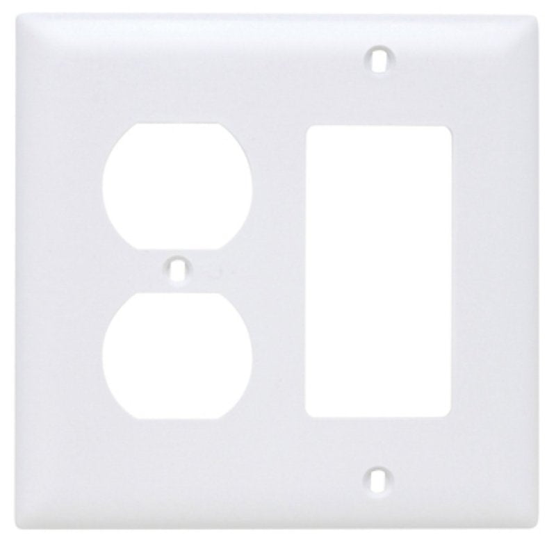 Pass & Seymour TradeMaster TP Series TP826WCC12 Combination Wallplate, 4.68 in L, 4-3/4 in W, Standard, 2-Gang, Nylon