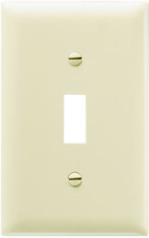 Pass & Seymour TradeMaster TP Series TP1-I Wallplate, 4-11/16 in L, 2.937 in W, 1-Gang, Nylon, Ivory, Matte