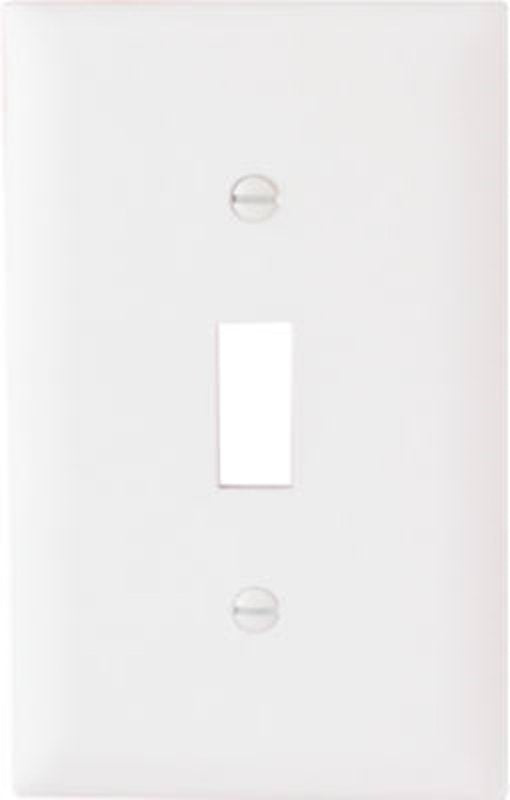 Legrand TradeMaster TP TP1WCP10 Switch Wallplate, 4.68 in L, 2.93 in W, 1 -Gang, Nylon, White, Smooth