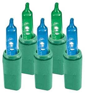 Hometown Holidays 2337-BC/U15E326K Italian Light Set, 120 V, 4.8 W, 70-Lamp, LED, Blue/Green, 25-1/2 ft L