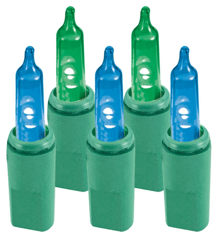 Hometown Holidays 2337-BC/U15E326K Italian Light Set, 120 V, 4.8 W, 70-Lamp, LED, Blue/Green, 25-1/2 ft L