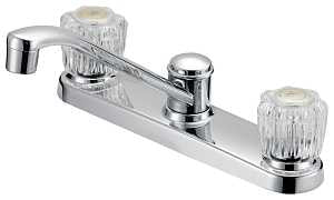 Boston Harbor GU-F8020002CP-LF Kitchen Faucet, 1.8 gpm, 3-Faucet Hole, Metal/Plastic, Chrome, Deck, 8 in Faucet Centers