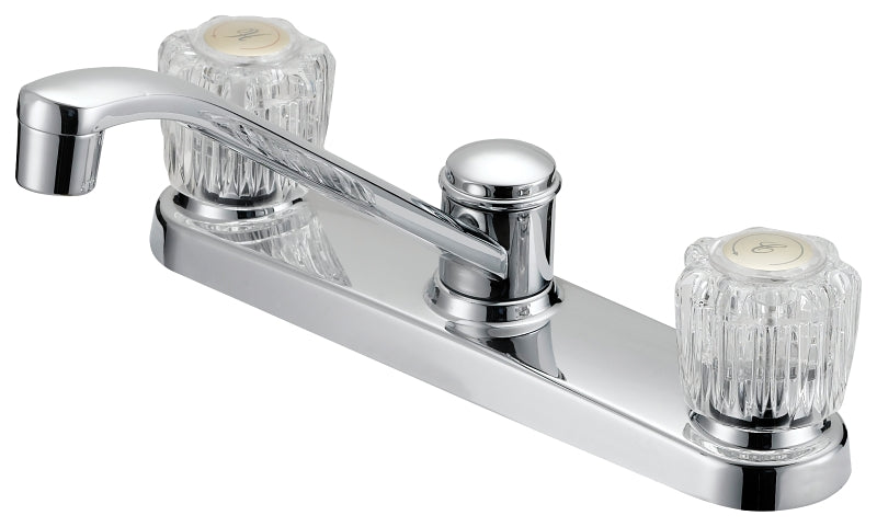 Boston Harbor GU-F8020002CP-LF Kitchen Faucet, 1.8 gpm, 3-Faucet Hole, Metal/Plastic, Chrome, Deck Mounting