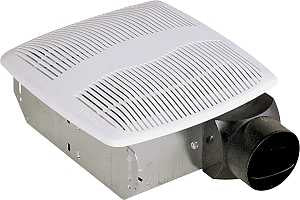 Air King AS50 Exhaust Fan, 7-1/4 in L, 7-1/4 in W, 0.9 A, 120 V, 1-Speed, 50 cfm Air, Metal, White