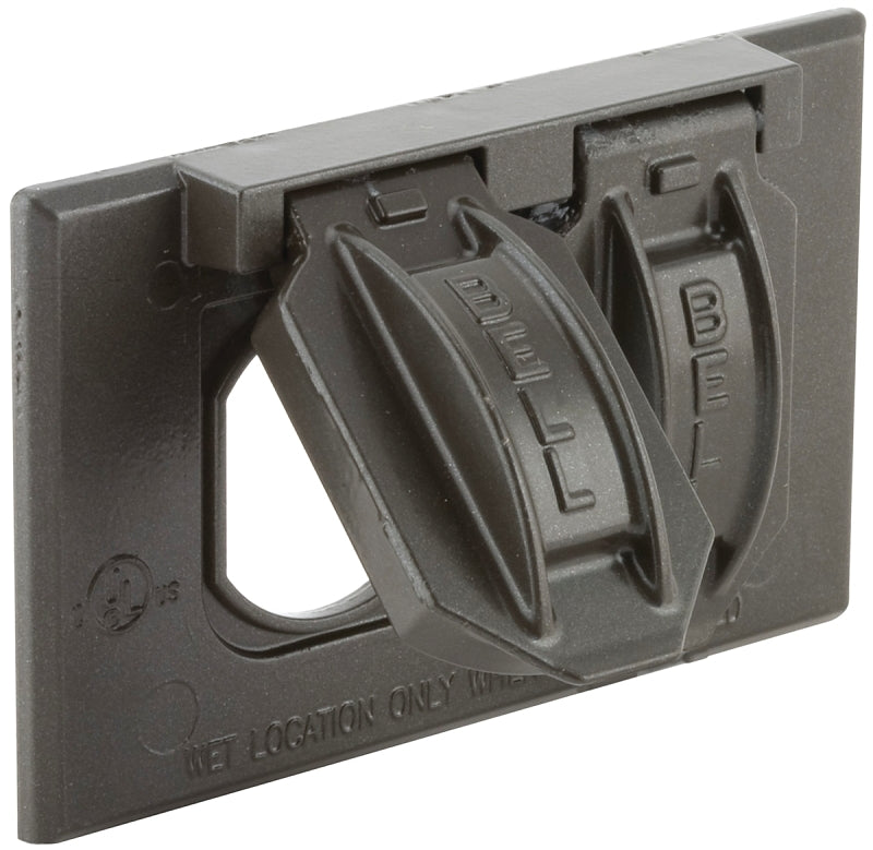 Bell Outdoor 5180 Series 5180-2 Weatherproof Flip Cover, 1 in L, 4.563 in W, 1-Gang, Aluminum, Bronze, Powder-Coated