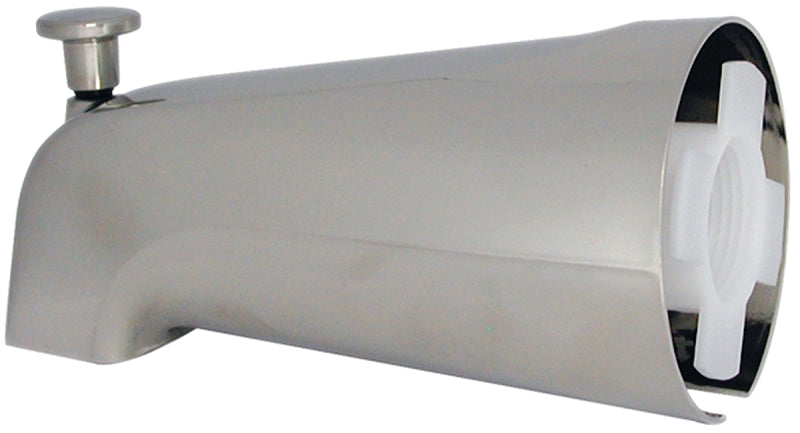 Danco 89249 Tub Spout with Diverter, 1/2, 3/4 in Connection, Threaded, Metal, Brushed Nickel-Plated