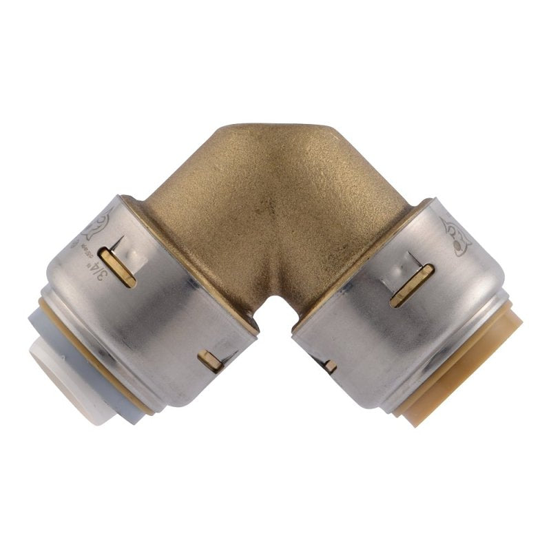 SharkBite UR4256A Transition Elbow, 3/4 in, 90 deg Angle, Brass, 200 psi Pressure