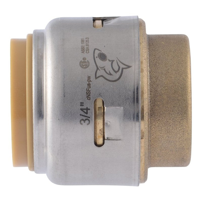 SharkBite Max Series UR518A End Cap, 3/4 in, Brass, 250 psi Pressure