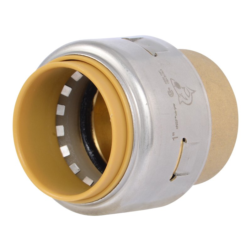SharkBite Max Series UR520A Push-to-Connect End Stop, 1 in, Brass/Stainless Steel, 400 psi Pressure