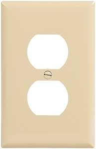 Eaton PJ8V-10-L Wallplate, 1-Gang, Polycarbonate, Ivory