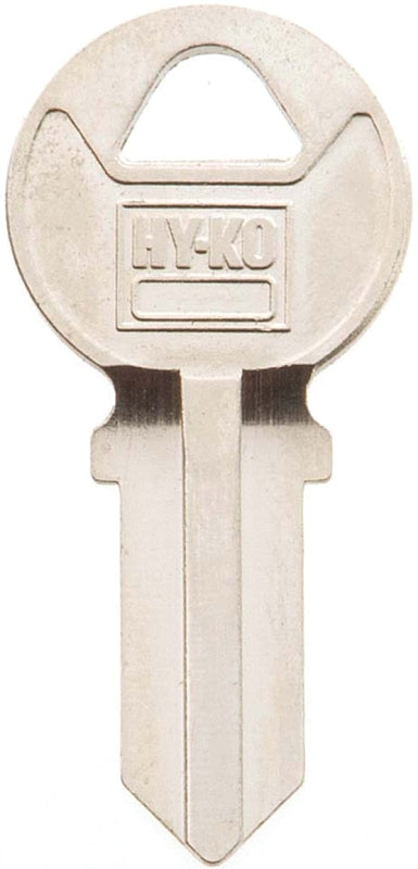 Hy-Ko 11010AM1 Key Blank, Brass, Nickel, For: American Cabinet, House Locks and Padlocks, AM1 Key Number, Pack of 10