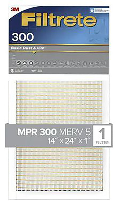 Filtrete 323DC-4 Air Filter, 24 in L, 14 in W, 5 MERV, 300 MPR, For: Air Conditioner, Furnace and HVAC System, Pack of 4