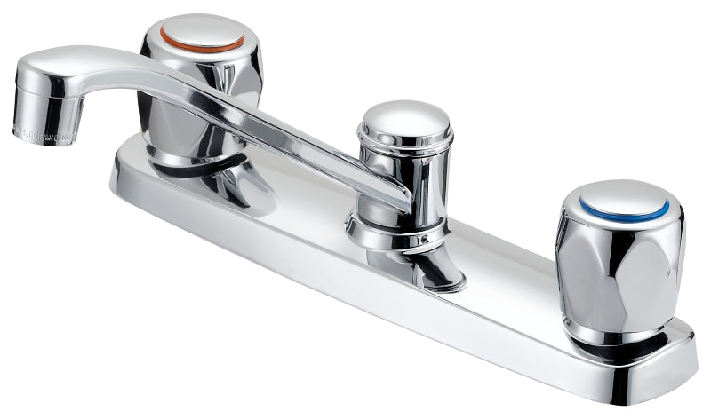 Boston Harbor OMETQO1235CP-LF Kitchen Faucet, 1.8 gpm, 3-Faucet Hole, Metal/Plastic, Chrome, Deck Mounting