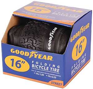 Kent 91052 Bike Tire, Folding, Black, For: 16 x 1-1/2 to 2-1/4 in Rim, Pack of 2