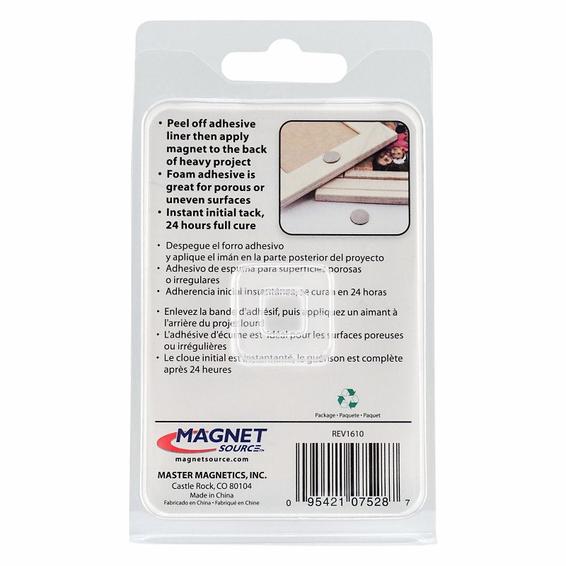 Magnet Source 07528 Magnetic Disc with Foam Adhesive, 3/4 in Dia