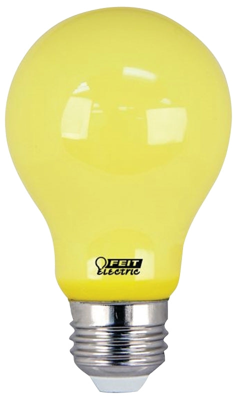 Feit Electric A19/BUG/LED LED Bug Light, General-Purpose, A19 Lamp, E26 Medium Lamp Base, Non-Dimmable, Yellow, Yellow