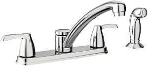 Moen Adler Series 87046 Kitchen Faucet, 1.5 gpm, 2-Handle, Stainless Steel, Chrome Plated, Deck Mounting