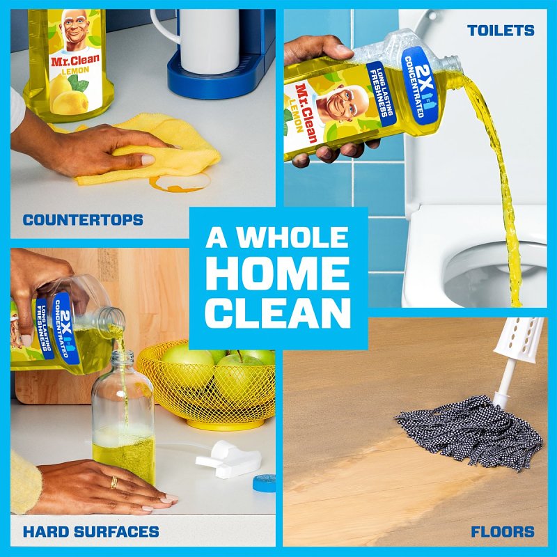 Mr Clean 80375756 All-Purpose Cleaner, 23 oz Bottle, Liquid, Lemon